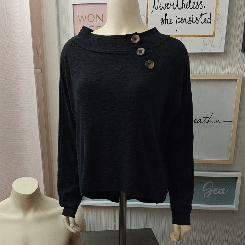 We The Free Charcoal Knit Top